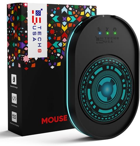 TECH8 USA Mouse Mover Device, Undetectable Mouse Jiggler for Laptops, PC, No Software, Random Movement, Patented, Designed, Engineered, Packaged in USA - 3D Hologram Alien