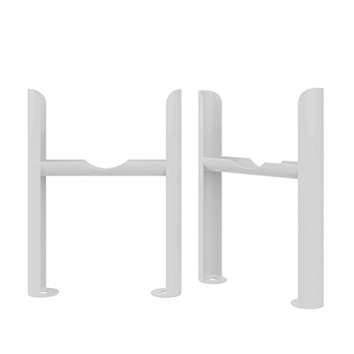 NRG White Pair of Radiator Floor Mounting Feet Kit for Traditional 4 Column Radiators