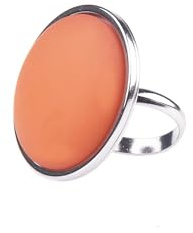 Adi-Modeschmuck Polaris Ring 'Rosanna', verstellbar, Edelstahl, 25mm Cabochon