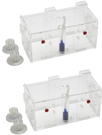 Angoily 2Er-Box Fischbrutkasten Fischzucht-Brutkasten Fischnetz für Aquarien Netz für Fischinkubatoren Fischzüchter Zucht von Aquarienfischen Oxygenierung Isolationsbox Zierfische Zuchtbox