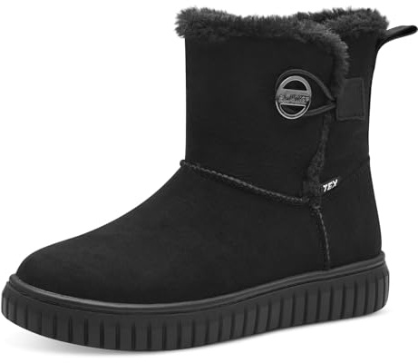 s.Oliver Jungen Winterstiefel Gefüttert Wasserabweisend, Schwarz (Black), 36 EU