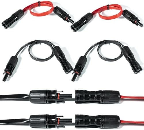 SOLARKABEL FENSTERDURCHFÜHRUNG 35CM KABEL WASSERDICHT PV KABEL 2 PAAR,FENSTERDURCHFÜHRUNG SOLARKABEL KUPFERKABEL VERZINNT 6 mm² FÜR BALKONKRAFTWERK