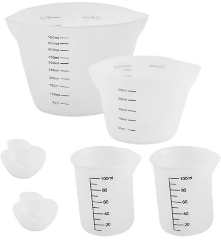 ALEOHALTER Caraffa graduata da cucina, misurino in silicone con misure visualizzate in ml, brocca graduata da cucina per cottura e miscelazione bicchieri graduati (dimensioni: 6 pezzi)