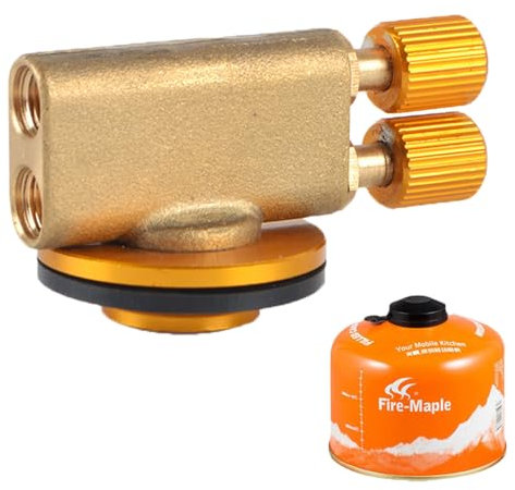 Camping Nozzle Bottle Convert Adapter Connector Stove Connector for Camping Gas Butane Canister to Screw Gas Cartridge Gas Canisters for Camping Stove (Double Head)