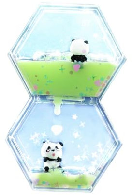 Sablier Minuterie Liquide avec Pandas, Minuteur de Mouvement Lampe à Lave Colorée, Sensory Fidget Toy Jouets Sensoriels Décorer de Bureau pour Enfants, Adulte, Relaxation, Soulager Stress (Vert)