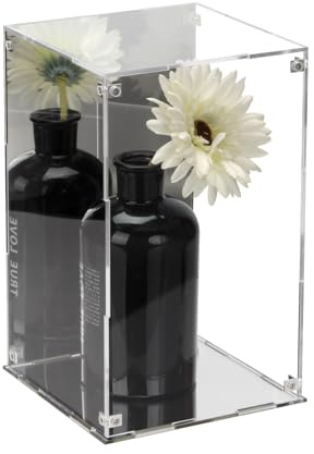 Kcgani Transparente Acryl-Box mit verspiegelter Rückseite und Boden, abnehmbare Vitrine mit Deckel für Sammlerstücke, dekorative Aufbewahrungsbox für die Präsentation von Actionfiguren, Spielzeug