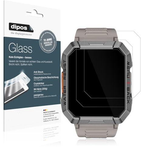 dipos I 2x Protection ecrán compatible avec Blackview W60 Smartwatch 2.01 Zoll Verre souple Film Protecteur 9H