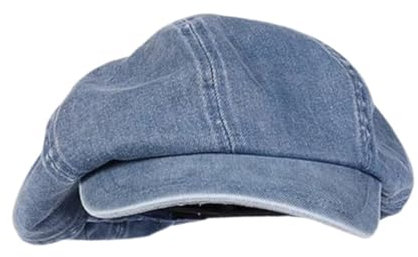 Perfeclan Denim Hut für Frauen 8 Panels Visor Zeitungsjunge für Einkaufsfahrten Fahren, Hellblau