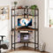 Dripex Corner Desk with Flexible Hutch, Triangle Corner Computer Desk with Keyboard Tray, Hook, for Home Office Small Space, L70.5×W70.5×H151cm