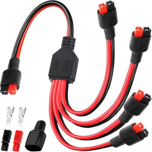 Xiatiaosann für Anderson Y-Splitter-Kabelverbinder1 auf 4 45-A-Solarmodul-Verlängerungskabel-Ladeadapter für GZ Jackery RV Solargenerator-Kraftwerk