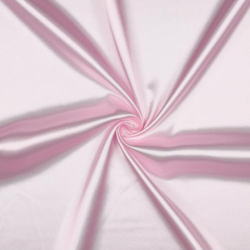 VmG-Store Tessuto di raso, 2 m x 146 cm, tessuto di raso coupon, non al metro, in poliestere setoso da cucire, per vestiti, tende, costumi, gonna (013 rosa chiaro)