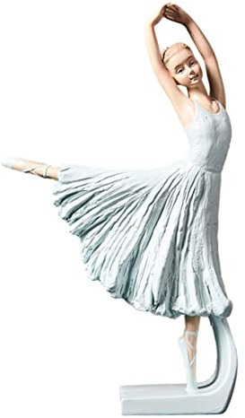 FUNOMOCYA Ballettmädchen Dekoratives Modell aus Kunstharz Elegante Skulptur mit Stabilem Stand Weißes Design Modernes Kunstwerk für Wohn und Riegel Dekoration
