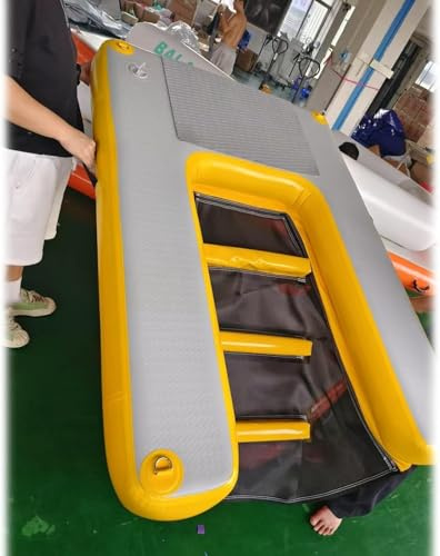 AVLLSO Schwimmende Dock Wasser Raft Leiter für Pool Bis zu 220LBS, Eva rutschfeste Wasserrampe für Pool und Bootsplattform