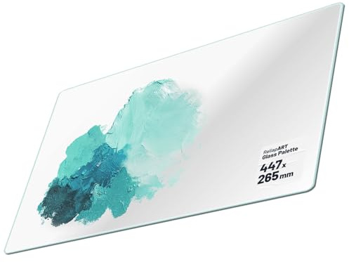 ReliapART Palette de peinture artistique en verre transparent facile à nettoyer – 447 x 265 mm