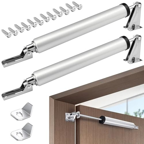 Ferme Porte Automatique,avec Vitesse de Fermeture Réglable,23 cm,2pcs | Ferme Porte Pneumatique Silencieux ,pour Appartement, Salon, Dortoir, Salle de Bain, Cuisine,Argenté