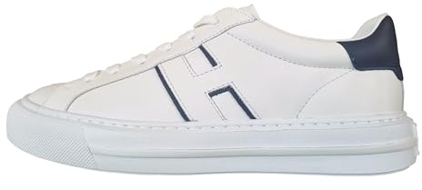 Hogan Scarpe Uomo Sneaker H691 in Pelle HXM6910FU100ZL3014 Bianco e Blu (Sistema Taglie Calzature EU, Adulto, Numero, Media, 43)