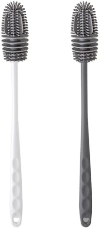 MXGHWG 2 Long-Hand Silicone Cleaning Brushes, Soft And Durable Brush Heads, Household Cup Washing Supplies, No Dead Ends And Decontamination Design, Universal For Baby Bottle Wall Breaking Machines.