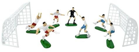 Football Cake Toppers - Set Of 2 Nets Football Cake Decoration | 7 Pieces Figures Sports Themed Cakes Decorations | Soccer Birthday Decorations For Birthday Parties, Prenatal Celebrations