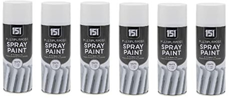 151 White Gloss Multi-Purpose Aerosol Spray Paint 400ml (6 Pack)