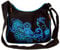 GURU SHOP Schultertasche, Hippie Tasche, Goa Tasche - Schwarz/blau, Unisex - Erwachsene, Baumwolle, 23x28x12 cm
