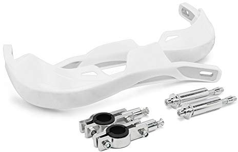Protege Main Moto,Protege Main Guidon de Moto 22MM à 28MM pour sur Ron ATV Pit Bike Off-Road Motocross Enduro MX-Blanc