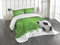 ABAKUHAUS Fußball Tagesdecke Set, Grunge Fußball Design, Set mit Kissenbezügen Sommerdecke, für Einzelbetten 170 x 220 cm, Weiß Schwarz Grün