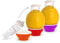 3 x Patent-Safti Zitronenpresse Zitronen-Ausgießer Orangen-Limetten-Zitronen-Entsafter Manuelle Saft-Presse Citruspresse (Orange Rot Pink)