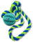 WEPO Giocattolo per cani – Pallina con corda in gomma naturale – ideale per cuccioli – Palla da tiro per cani e cuccioli – palla con corda/corda (5 cm, verde menta)