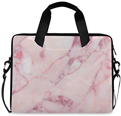 ALAZA Laptop Bag, Pink Marble Pattern Computer Sleeve Case Laptop Handbags Briefcase with Strap and Handle for Boys Girls Women Men 14 15 15.6 Inch