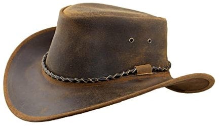 Black Jungle Kimbolton Lederhut, Westernhut, Australienhut, Cowboyhut (Tan, XXL)