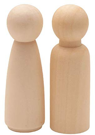 Muka 30 Stück Holzfiguren Holzpuppen zum Bemalen Holzkegel Hochzeit