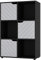 URBNLIVING Black Wooden Cube Bookcase With Line Doors Display Shelf Storage Shelving Cupboard Modern (Grey Door, 2x3 Cube (6 Cube))