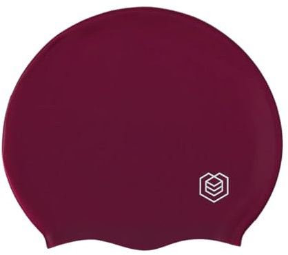 SOUL CAP – Gorro de Natación Grande para Cabellos Largos | Diseñado para Cabellos Largos, Rizados y con Volumen | para Adultos, Niños y Niñas | para Hombres y Mujeres | Silicona - Burdeos, M