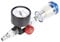 Air Pressure Regulator Gauge, 1/4in Air Inlet Pressure Regulator In-Line Water Oil Trap Filter Separator Spray Gun Tool with Water Trap Filter Separator Tool Kit for Spray Paint Guns