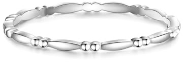 GLANZSTÜCKE MÜNCHEN Damen Ring 925/- Sterling Silber | rhodiniert, Bandring