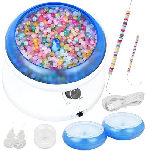 Camtoms Electric Bead Spinner for Jewelry Making | Bead Spinner Bowl | Waist Bead Kit | Seed Bead Spinner Kit | Waist Bead Making Kit