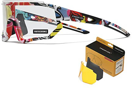 KINGSEVEN Polarisierte Fahrradsonnenbrille Herren Sport Sonnenbrille MTB Fahrradbrille UV400 SchutzLS910-C02