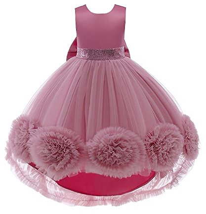 Lito Angels Vestito Damigella Abito da Festa Cerimonia Elegante per Bambina Taglia 9-10 Anni, Rosa Polverosa (Etichetta in Tessuto 150)
