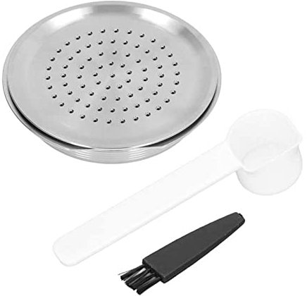 Miter Cápsula de café Recargable for Cocina, cápsula de café en Polvo Reutilizable de Acero Inoxidable con Cuchara de Cepillo Compatible con Senseo HD7801 6592