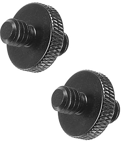 PATIKIL 2Pack Mikrofonstativ Adapter 1/4 Stecker an 1/4 Stecker Gewinde Stativ Schraube Adapter Doppelseiten Kamera Schraube für Mikrofon Stativständer Schwarz