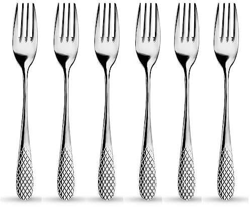 WILMAX | Tafelgabel 20 cm 6-teiliges Set | Besteck Set | Cutlery | Dinner | Spülmaschinenfest | Geschirrset | Küche | Essgeschirr | Essbesteck | Silberbesteck | In der Geschenkbox