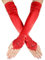 Lange Spitzenhandschuhe, Weiche Fingerlose Spitzenhandschuhe, Opernhandschuhe, Ellenbogenlange Handschuhe, Lange Satinhandschuhe Brauthandschuhe für Hochzeit, Teeparty, Maskerade(Rot)