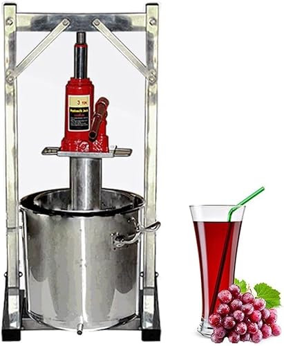 Pressoir a fruit Moulin à cidre de fruits, presse à vin en acier inoxydable, broyeur à raisins, outils de vinification avec vérin hydraulique, for jus, jus d'herbes, vin, huile d'olive ( Size : 36L )