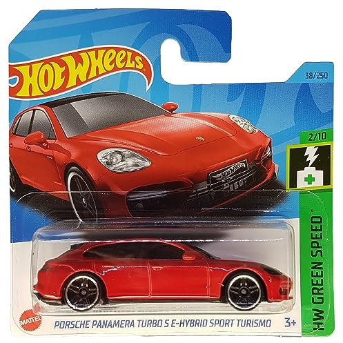 Hot Wheels - Porsche Panamera Turbo S E-Hybrid Sport Turismo - HW Green Speed 2/10 - HKH55 - Short Card - rot - Mattel 2023