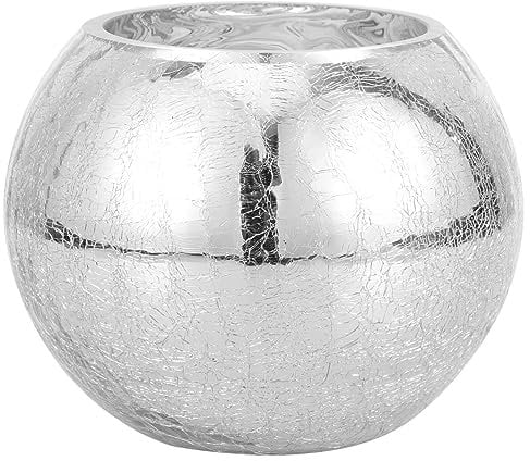 HOMSFOU Round Mirrors Floral Ceramic Vase Home Vase Decoration Disco Ball Planter Pot Prom Decor Art Vase Modern Vase Boho Decor Ceramic Bloom Vase Silver Vase