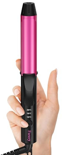FARERY Mini Curling Tongs, 25mm Small Curling Tongs for Short & Long Hair, Travel Size Curling Wand with 3 Adjustable Temp, Ceramic Mini Hair Curler with Keratin&Argan Oil Infuse, Dual Voltage