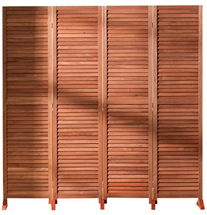 Wandteiler, Holzpaneel, freistehender Raumteiler für Wohnzimmer, Studio, Büro, Sichtschutz, zusammenklappbar (4 Paneele hoch 180 cm/71 Zoll)