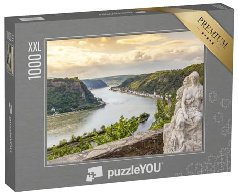 Puzzle 1000 Teile XXL „Loreley am Rheintal, Sankt Goarshausen, Deutschland“ – aus der Puzzle-Kollektion Rhein, Rheinland-Pfalz