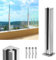 YRHome Edelstahl Geländerpfosten Glasklemme Glashalter Glasgeländerpfosten Glasgeländer Glas Balustraden-Geländerpfostenklemme für Balkonterrasse Außenpool Terrassen (Silber-Eckpfosten, 85cm/33.5)