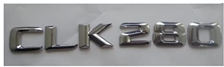 SCHAAN Chrom 3D ABS Kunststoff Kofferraum Hinten Buchstaben Worte Abzeichen Emblem Aufkleber Aufkleber Kompatibel mit Mercedes Benz CLK Klasse CLK280 Autoaufkleber